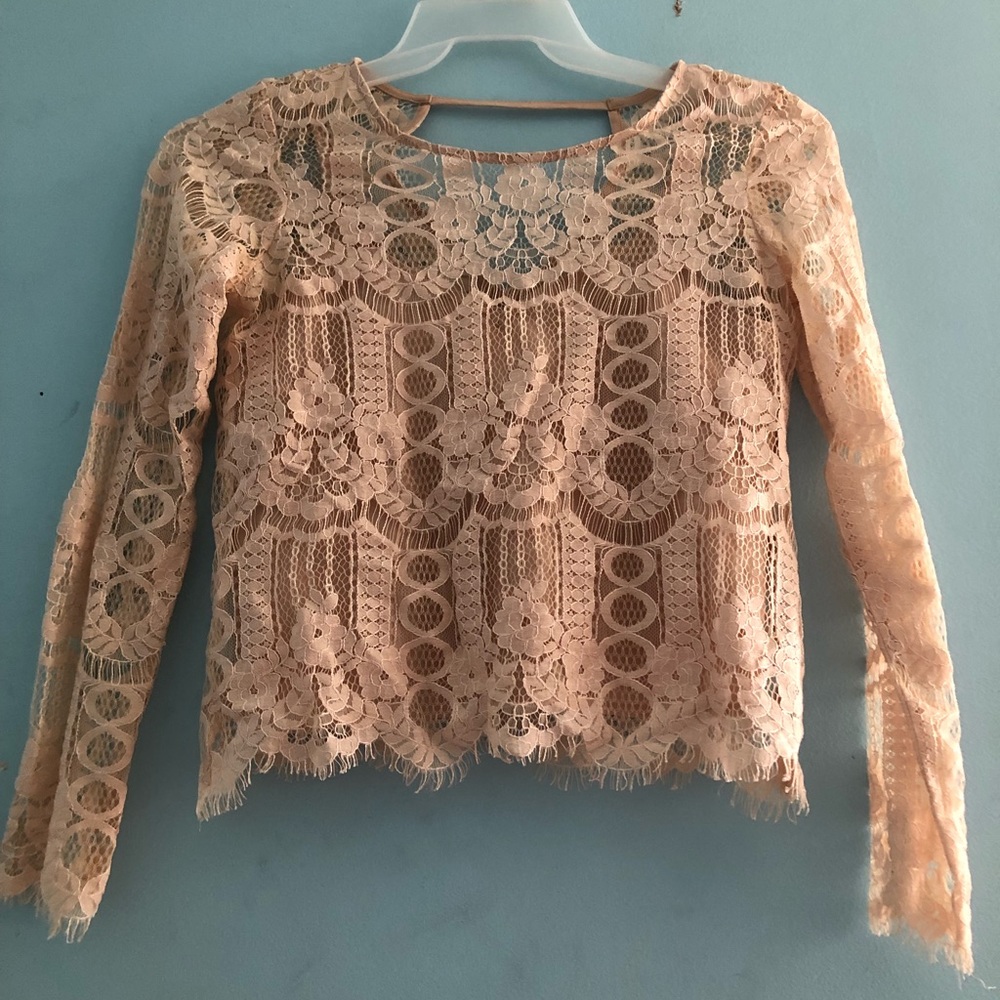 River Island Blush Lace Blouse
